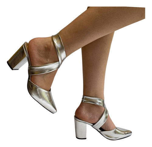 Imagen 3 de 8 de Zapatilla Dama Felipe Rentería Tacón Ancho 7 Cms