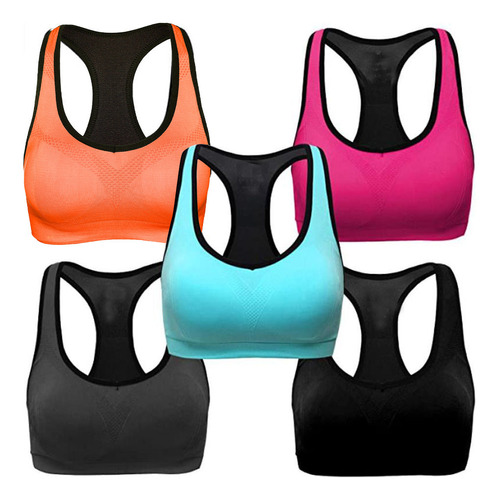 Sostenes Deportivos D Con Espalda Cruzada Para Mujer, 5 Piez