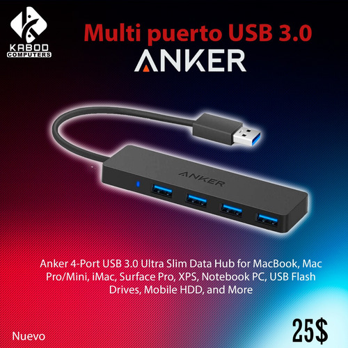 Anker 4-port Usb 3.0 Hub Ultra-slim Data Usb Splitter    