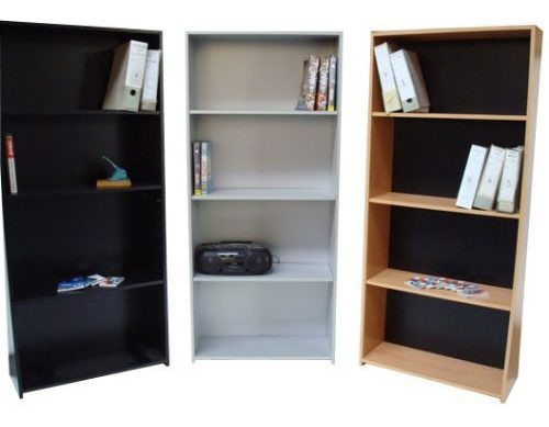 Biblioteca 180x60x30 En Melamina 4 Estantes Mercadomuebles