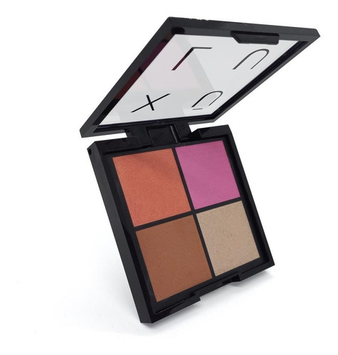 Imagen 4 de 7 de Paleta De Rostro Rubor Iluminador Y Contorno Xulu Cosmeticos