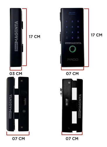 Imagem 6 de 7 de Fechadura Digital Biométrica Para Porta De Vidro Pado Fdv200