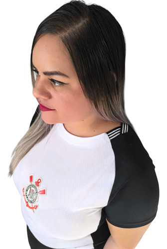 Camiseta Do Corinthians Feminina Baby Look 25/26