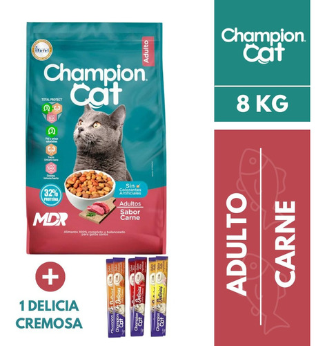 Champion Cat Adulto Carne 8kg | Mdr