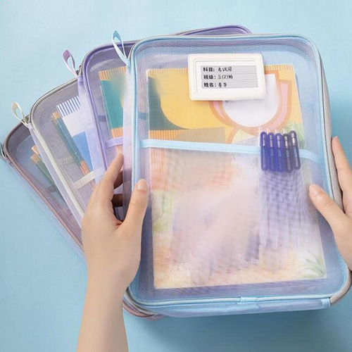5 X Bolsas De Documentos De Malla Con Cremallera A4 Bolsa De