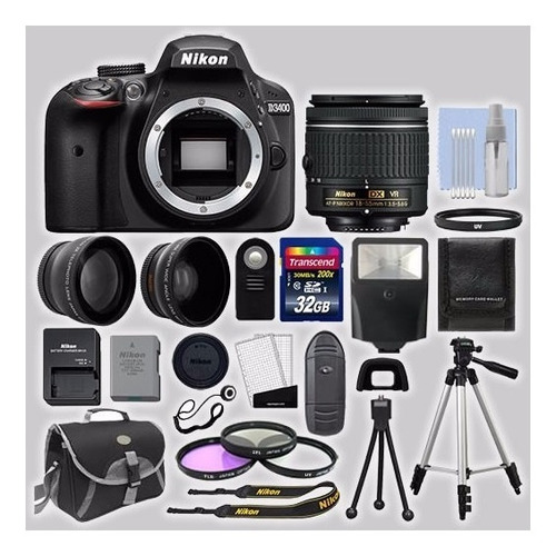 Kit De Nikon D3400 Lente Af-p Dx 18-55mm F/3.5-5.6g Vr