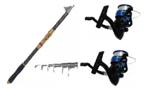 Comprar 2 Varas Carbono Praia E Costeira 3,6m 15kg E 2 Molinete 6000