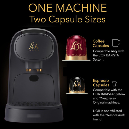 Combo Cafetera Espresso Con Espumador Negro Mate L Or Barist
