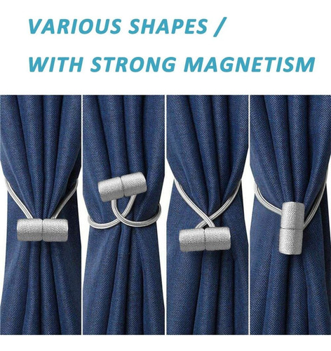 6pcs Alzapaños Magnéticos Para Cortinas Cuerda De Cortina