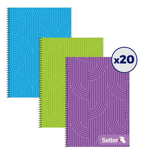 Combo 20 Cuaderno Setter Colors Espiral A4 X 80 Ray.