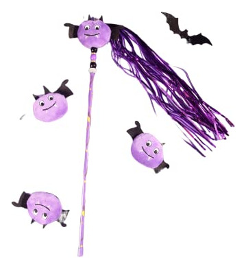 Qwinee Halloween Bat Pumpkin Diseño Gato Teaser Stick Rkzsx