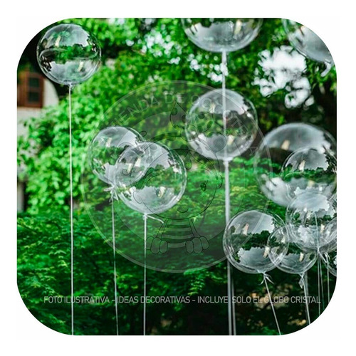 X 50 Globo Burbuja Bobo Cristal 40 Cm Transparente Sin Led Transparente