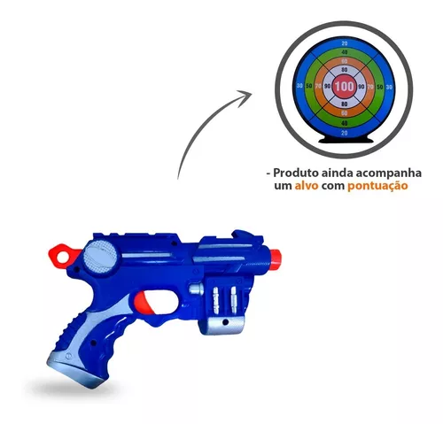 Pistola De Brinquedo Infantil Lança Dardos Arminha Com Alvo