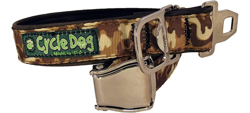 Cycle Dog Brown Camo Bottle Opener Dog Collar (medium 12-21)