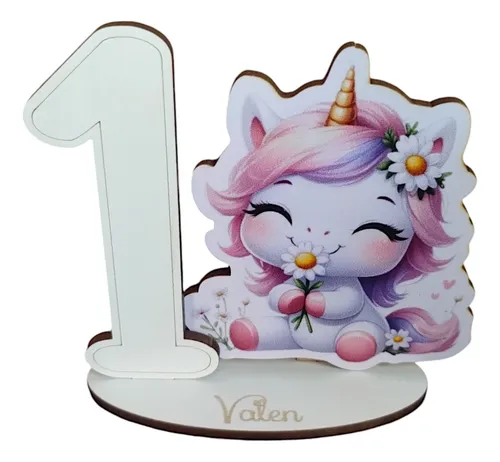 Combo 20 Souvenirs Primer Añito Cumpleaños Unicornio Flores