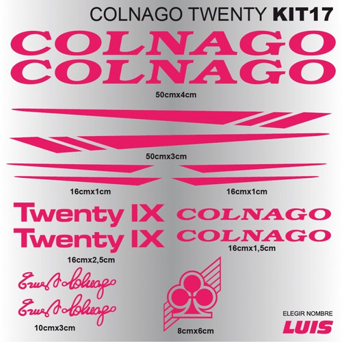 Colnago Kit17 Sticker Calcomania Para Cuadro De Bicicleta