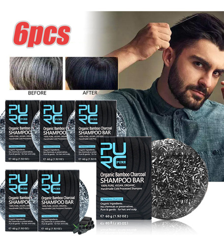 Sabonete De Cabelo Branco Escuro De 6 Peças Shampoo Bar Poly