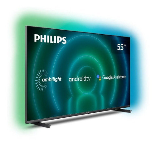 Imagem 2 de 4 de Smart Tv Philips 55 Cinza Ambilight Uhd Led 4k 55pug7906/78