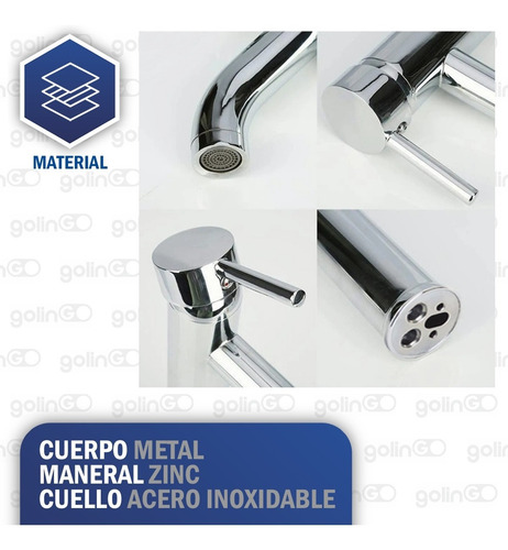 Imagen 2 de 10 de Llave Mezcladora Solvex Monomando Lavabo Baño Grifo Cromo