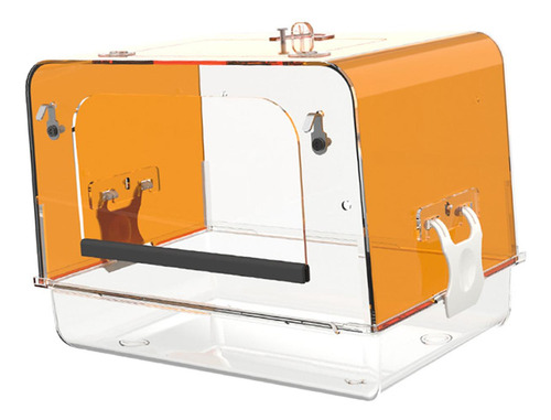Bañera De Baño Para Loros Enjaulada, Caja De Baño Naranja