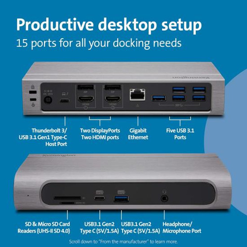 Kensington Sd5600t 14 En 1 Thunderbolt 3 Dock Usb-c - Compat