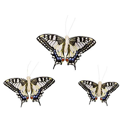 Juego De 12 Mariposas Decorativas De Plumas Colores Viv...