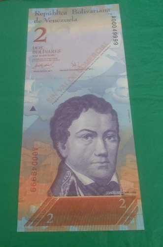 Afiche Billete Venezuela Fuerte 2 Bolívares Grande