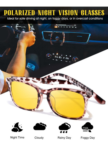 Fimilu Gafas De Visión Nocturna Polarizadas Para Hombres Y M