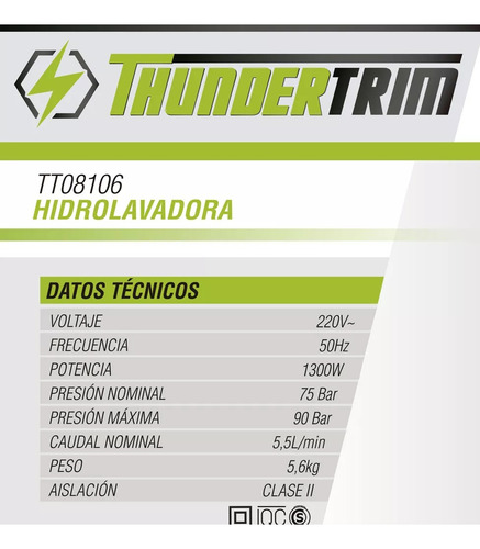 Hidrolavadora Electrica 90 Bar Auto Stop Lanza Presion Verde,negro,gris 50 Hz