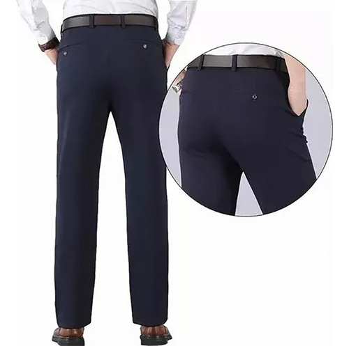 Pantalón De Traje Recto Ajustado Casual Para Hombre