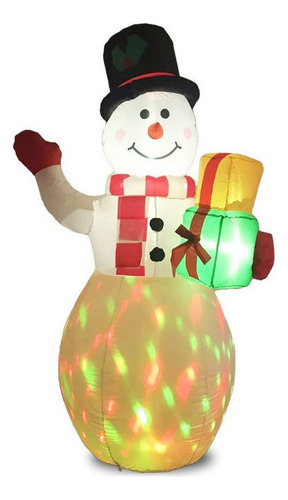 Nieve Inflable Feliz Led Luz Muñeco Navidad Decoración 1.5m