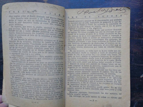 Sed De Sangre Sexton Blake N° 1 Edit. Tor 1957 (Usado)