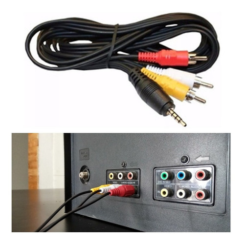 Imagem 3 de 3 de Cabo Av Rca Universal Serve P Tvbox Para Tv Tubo (tv Antiga)