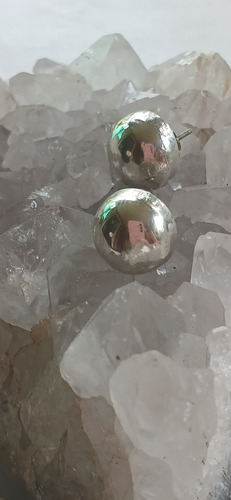 Aros De Plata Pasantes Semiesferas (Usado)