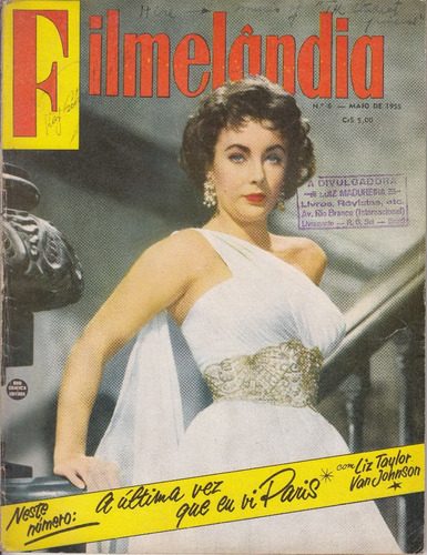 1955 Cine Elizabeth Taylor Cover And Note Magazine Brasil