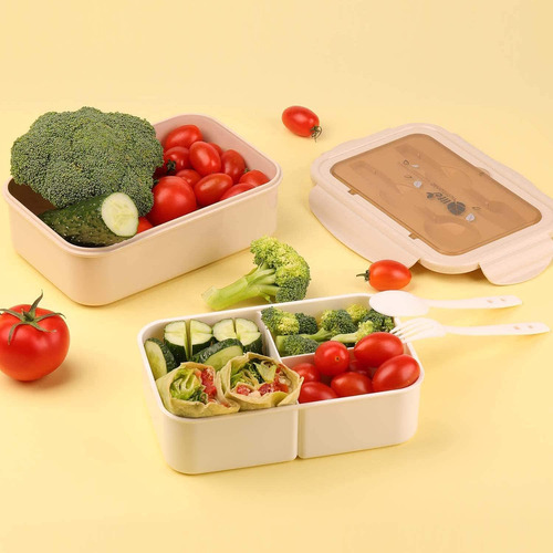 Bento Box, 1400ml Caja De Almuerzo, Reutilizable Caja De