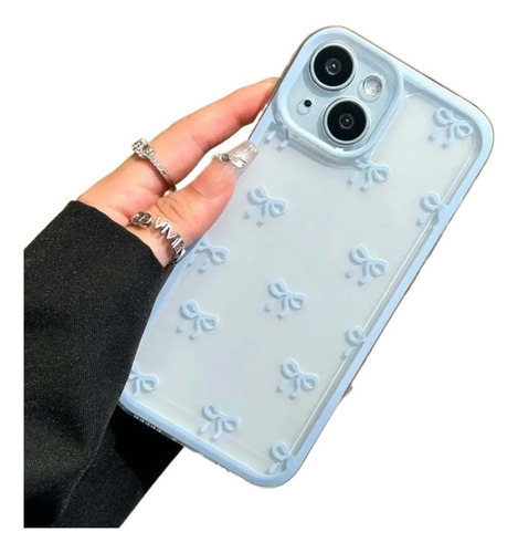 Funda For Teléfono Móvil Con Lazo Azul Compatible Con iPhone 15, Pro Max