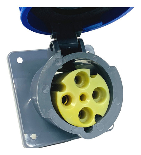 Tomada Embutir Brasikon 3p+t 32a 200/250v 9h Ip44 Cor Azul
