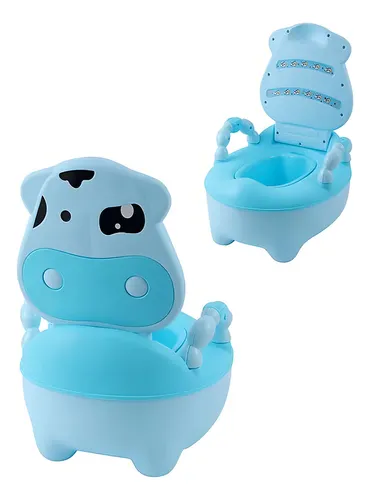 comprar Pelela Bacinica Baño Infantil Para Niños Vaquita Color Azul
