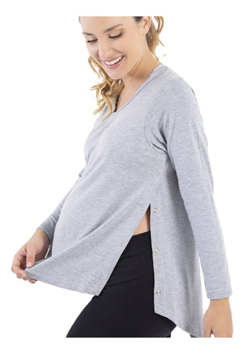 Remera Maternal Embarazo Lactancia Broches Laterales