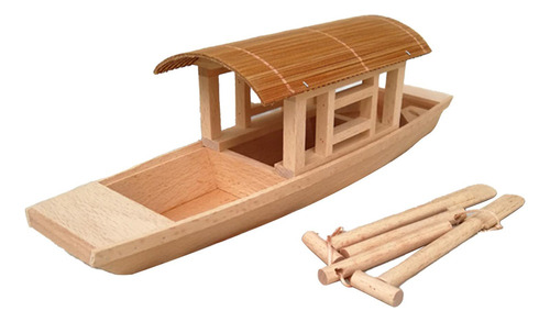 Toldo De Madera, Adornos De Barco, Canoa De Madera, Mini [u]