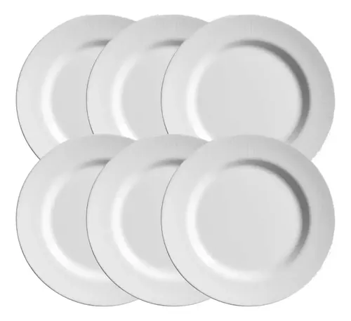 Conjunto com 6 Pratos de Sobremesa Plissan Relevo 21cm Alleanza - R$ 94,51