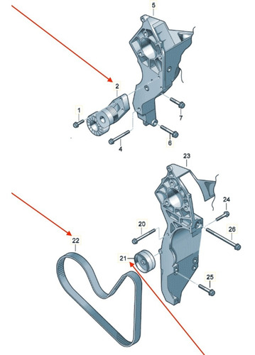 Kit Correa Única Passat 3.2l 3.6l Fsi (3 Piezas)