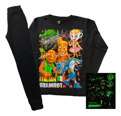 Pijama Brainrot Tralalero Tung Bombardino Capuchina Meme