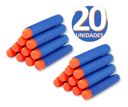 Refil Munição 20 Unidades Balas Nerf