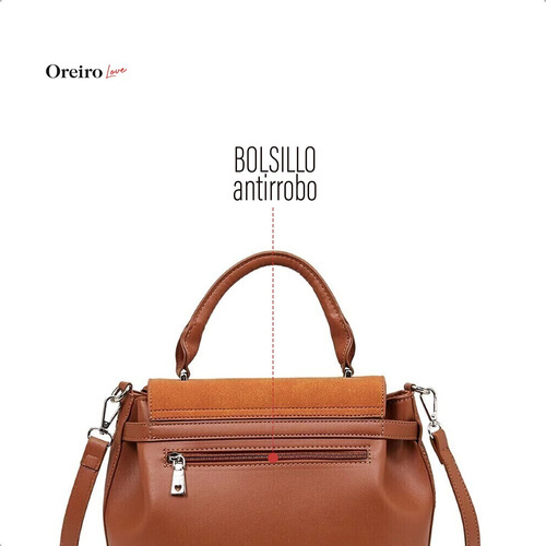 Cartera Urbana Oreiro Love Antirrobo Cuero Pu Dama Bandolera