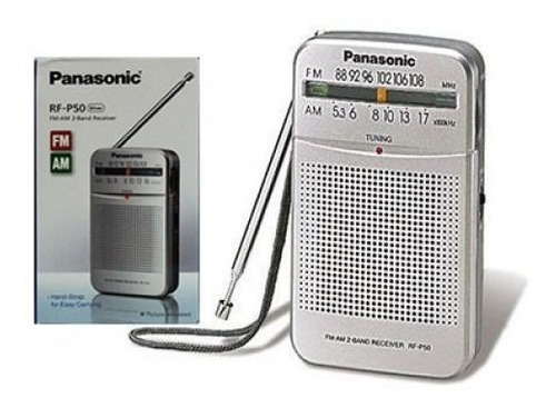 Rádio Receptor Panasonic Rf-p50d Am Fm Prata Frete Grátis