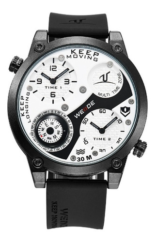 Relógio Masculino Weide Analógico Uv-1505 - Preto E Branco