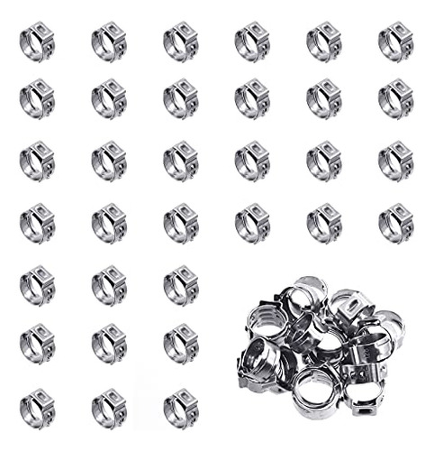 50pcs 10.3-12.8mm Single Ear Hose Clamps, 304 Stainless...