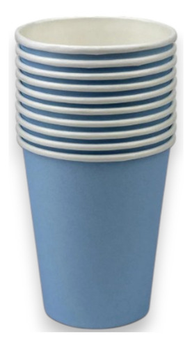 Copo De Papel Liso Azul Bebê 270ml Para Festas